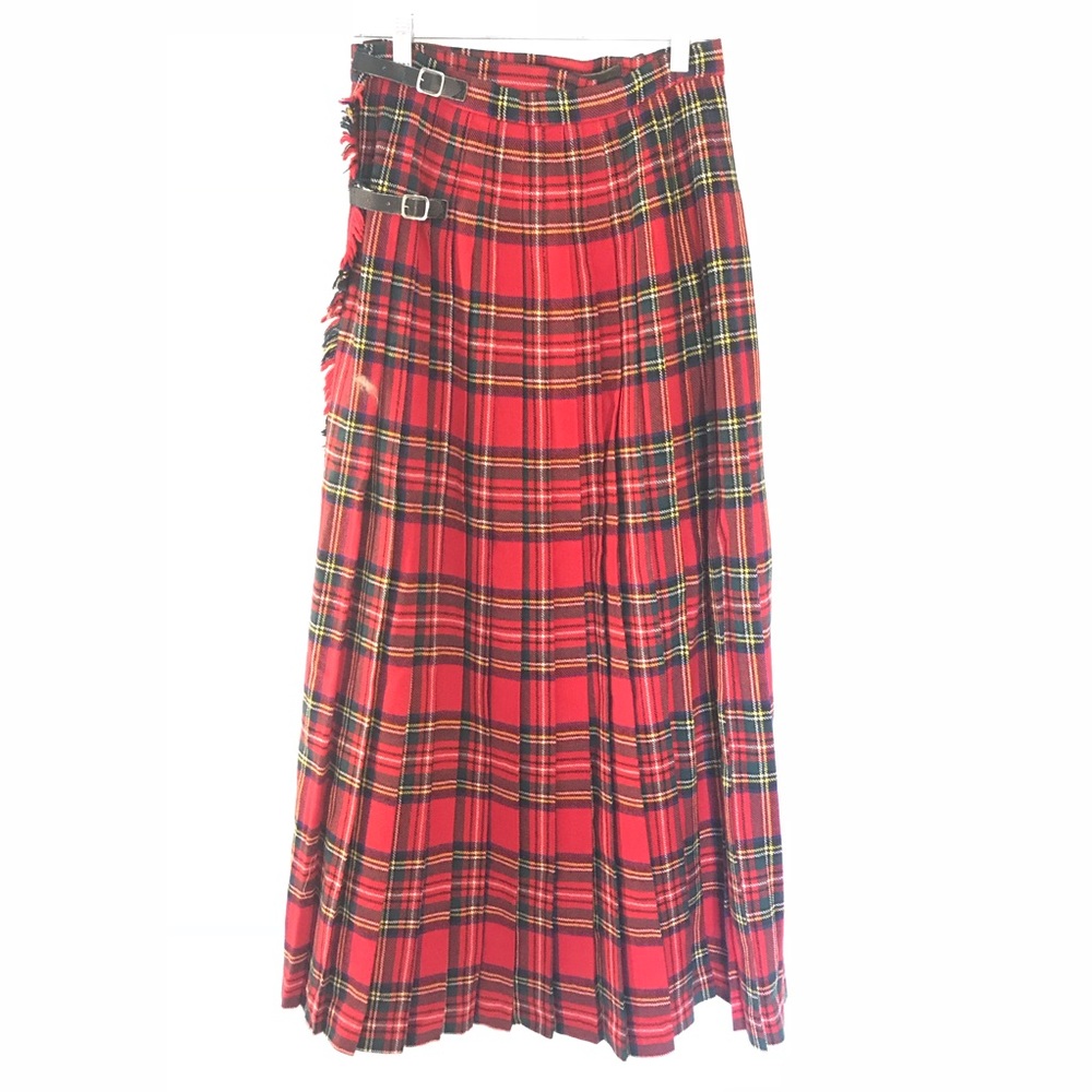 Vintage Real Scottish Plaid Maxi Skirt - Picture 1 of 7